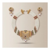 The Colourful Aura Traditional Ethnic Multi Strand White Pearl Dangle