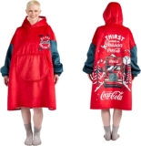 The Gift Scholars Coca-Cola Officially Licensed Happy Holidays Xmas Oversized Sherpa Fleece Hoodie Cosy Fleece Wearable with Iconic Truck Graphic for Youth/Kids
