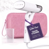 The Quilted Bear Folding 2-in-1 Travel Steamer and Iron, Pink Carry Case