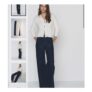 The Set 2 Pack Pintuck Wide Leg Denim Jeans mid Blue/Cream