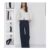 The Set 2 Pack Pintuck Wide Leg Denim Jeans mid Blue/Cream