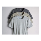 The Set 3 Pack Short Sleeve Rib T-Shirts Black/Grey/Khaki