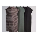 The Set 3 Pack T-Shirt Dress Brown Stripe/Khaki/Chocolate Brown