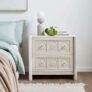 Theodore 2 Drawer Wide Bedside Table, Mango Wood