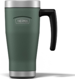 Thermos – Icon Rock Cap Green Travel Mug (470ml), Reusable Insulated Stainless Steel Coffee Cup for Hot or Cold Drinks, Vacuum Sealed Water Flask with a Leak-Proof Lid, 7hr Hot/22hr Cold