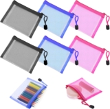 Thinp 6 Pack Small Mesh Zipper Pouch, 13.5x10cm Mini Mesh Bags with Zipper