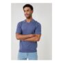Threadbare Blue Knitted Short Sleeve Trophy Neck Polo