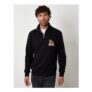 Threadbare Mens Christmas Graphic Quarter-Zip Sweatshirt – Black