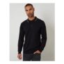 Threadbare Mens Knitted Contrast Tipping Polo Jumper – Black