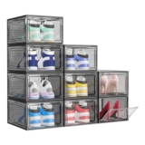 TidyTrove 9-Piece Clear Stackable Shoe Boxes