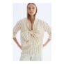 Tie-Front Poplin Shirt