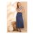 Tie Waist Straight Chambray Skirt