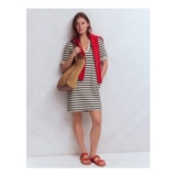 Tilda Jersey T-Shirt Dress – Navy and Ivory Stripe