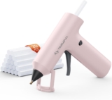Tilswall Cordless Hot Glue Gun, Fast Preheating with 2000mAh Built-in Battery Cordless Glue Gun, 20 Premium Glue Sticks, Mini Glue Gun Ideal for Crafts, DIY Gift, Repairs W106s Pink