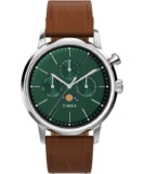 Timex Mens Marlin Moon Phase Watch, 40mm with Leather Strap, Model: TW2W51000 – w/Code