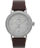 Timex Waterbury 40mm Mens Watch Durable Stainless Steel Case Brown Leather Strap Model: TW2W20300UK