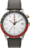 Timex Waterbury Traditional GMT Leather Strap White Dial Quartz TW2U99100 100M Mens Watch (Free C&C)