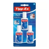 Tipp-Ex Rapid Correction Fluid, Quick-Dry Liquid, Pack of 3