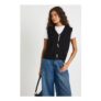 Toggle Button Cable Knit Waistcoat.