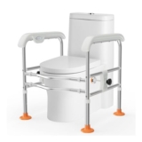 Toilet Safety Frame with LED Night Light, Adjustable, Non-Slip
