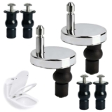 Toilet Seat Fixing Kit 6pcs, Toilet Seat Hinges Replacement with Quick Installation – Sold by TUGBA2365 / FBA
