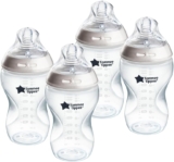Tommee Tippee Natural Start Baby Bottles for 3m, Pack of 4 340ml Baby Bottles, with Medium Flow Breast-Like Teat for a Natural Latch, Self-Sterilising and BPA Free, Baby Feeding Essentials