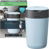 Tommee Tippee Twist and Click Nappy Bin, Includes 1x Refill Cassette with Multilayer, Antibacterial Film, 100% Recycled Chassis, Blue