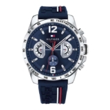 Tommy Hilfiger Analogue Multifunction Quartz Watch for Men with Silicone, Stainless Steel or Leather Bracelet, Day & Date Sub-Dials