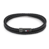 Tommy Hilfiger Jewelry Mens Leather Bracelet with Magnetic Closure