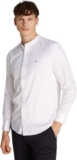 Tommy Hilfiger Mens Flex Poplin Solid Collarless Regular Fit Shirt in white – Size L