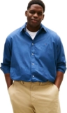 Tommy Hilfiger Mens Flex Poplin Solid Long Sleeve Shirt Mw0mw43026 – Blue (Aegean Sea) – XXL Plus
