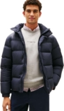 Tommy Hilfiger Mens Mix Down Hooded Puffer Other Jacket – Blue Size XXL