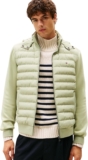 Tommy Hilfiger Mens Mix Media Quilted Zip Through Hoodie