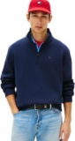 Tommy Jeans Mens Tjm Reg Fleece 1/4zip Mock Neck Dm0dm20339 Half Zip Sweatshirt, Size XXL