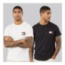 Tommy Jeans Mens Two Pack Slim Fit Essential Flag T-Shirts