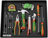 Tool Kit 21pc Professional Home Use D.I.Y Tool Kit Plier Hammer Screwdrivers Spanners Hex Keys Gadgets for Men Birthday Gifts for Him, BOLTWORK