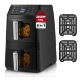 TopStrong Dual Air Fryer, Double Stack Air Fryer with Visual Window