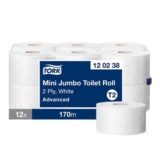 Tork Mini Jumbo Toilet Paper Roll White 2-Ply 12170m