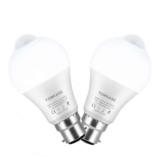 Torkase B22 Motion Sensor Light Bulbs, 13W LED (100W Equiv), Dusk to Dawn Sensor, 5000K, 2 Pack Sold by TORKASE / FBA With Voucher