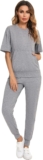 Totatuit Womens 2 Piece Summer Lounge Wear Set Short Sleeve Tracksuit