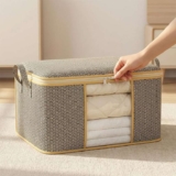 Tote Storage Bags with Lids Handles and Clear Window, 21.613.89.8, Brown – Amazon Haul Global