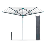 Tower 40m 4-Arm Rotary Airer Washing Line with Cover & Ground Spike