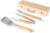 Tower BBQ 4 Piece Tool Set with Wooden Handles and Carry Case, Stainless Steel, T932005