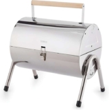 Tower Portable Barrel Grill BBQ with Wooden Carry Handle, Safety Locking Mechanism, Stainless Steel 3 Year Guarantee – W/Code – Free C&C
