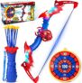 Toys for 3 4 5 6 7 8 Year Old Boys: Kids Bow and Arrow Set with LED Light Up, 10 Suction Cup Arrows, Web Target & Quiver, Superhero Archery Toy, Outdoor Garden Games, Birthday Gifts for Boys Girls