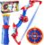 Toys for 3 4 5 6 7 8 Year Old Boys: Kids Bow and Arrow Set with LED Light Up, 10 Suction Cup Arrows, Web Target & Quiver, Superhero Archery Toy, Outdoor Garden Games, Birthday Gifts for Boys Girls