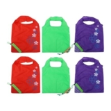 Toyvian Foldable Waterproof Fruit-Style Reusable Tote Bags, 6-Pack