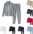 Tracksuit Womens Full Set Loose Fit Gym Sets For Women 2 Piece Oversized 2 Piece Outfits Long Sleeve Zip Up Sweatshirt And Jogging Bottoms Plain Lightweight Lounge Wear Sets For Women Uk