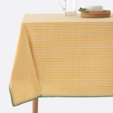 Trattoria Dyed Woven Gingham Pattern Cotton and Linen Tablecloth, 150 x 150cm – Yellow / Blue / Green / Orange