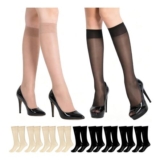 TreeTribe 9 Pairs Nylon Knee-High Socks with Reinforced Toes